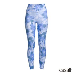 Casall Blossom 高腰緊身褲 花朵藍