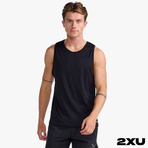 2XU 男 Aero 運動坦克背心 黑