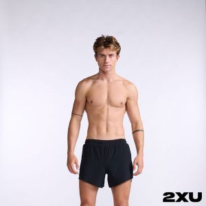 2XU 男 Light Speed 5吋跑步短褲 黑/反光黑