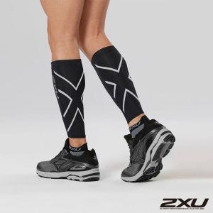 2XU 中階壓縮小腿套 黑