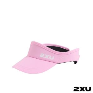 2XU 慢跑中空帽(可調式) 淺粉/白