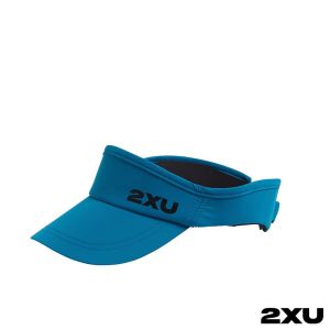 2XU 慢跑中空帽(可調式) 海港藍/黑