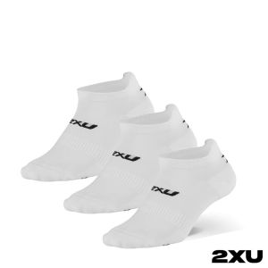 2XU 3件組踝襪 白