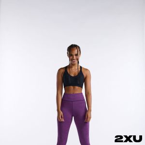2XU Aero跑步高腰壓縮長褲 紫/反光紫