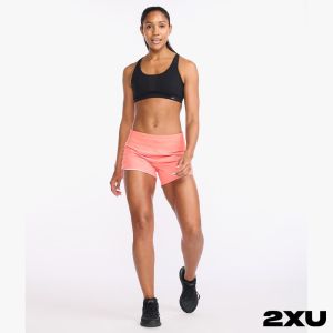 2XU 女 AERO 4吋短褲 活珊瑚橘