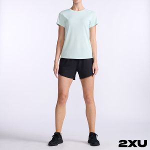2XU 女 AERO運動短袖 綠/反光白