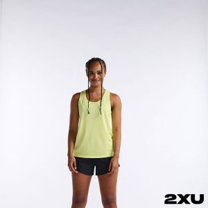 2XU 女 Aero運動背心 淺黃/反光白