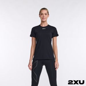 2XU 女 Light Speed 高階運動短袖上衣 電光黑/反光白