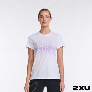 2XU 女 Light Speed 高階運動短袖上衣 白/反光紫