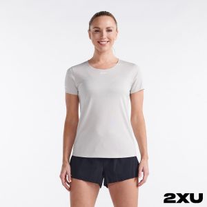2XU 女 Light Speed高階運動短袖上衣 米白/反光白