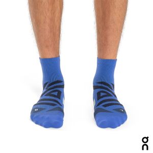 【瑞士 On 昂跑】 男 競速中筒跑襪 鈷藍/單寧藍