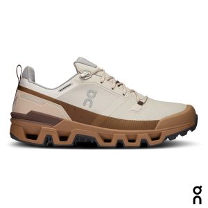 【瑞士 On 昂跑】男 登山健行鞋 Cloudwander 防水款 象牙白/褐色