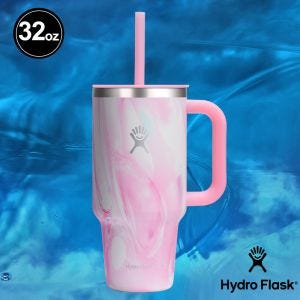 Hydro Flask 32oz/946ml 吸管 冰霸杯 Jelly 海洋霧粉