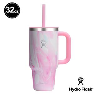 Hydro Flask 32oz/946ml 吸管 冰霸杯 Jelly 海洋霧粉