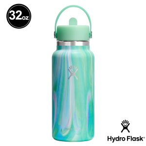 Hydro Flask 32oz/946ml 寬口 吸管 提環 保溫瓶 Jelly 美人魚綠