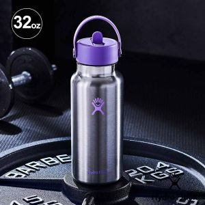 Hydro Flask 32oz/946ml 寬口 吸管 提環 保溫瓶 原色/紫羅蘭