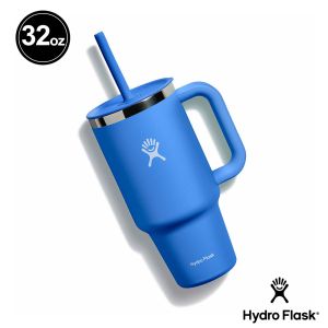 Hydro Flask 32oz/946ml 吸管 冰霸杯 隨手杯 青鳥藍