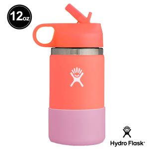 Hydro Flask 12oz/354ml 寬口 吸管蓋 保溫瓶 木槿橘