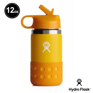 Hydro Flask 12oz/354ml 寬口吸管蓋保溫瓶 金絲雀橘