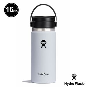 Hydro Flask 16oz/473ml 寬口旋轉咖啡蓋保溫瓶 經典白