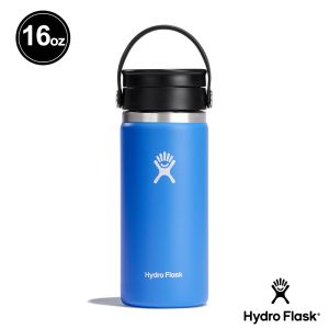 Hydro Flask 16oz/473ml 寬口 旋轉 咖啡蓋 保溫瓶 青鳥藍