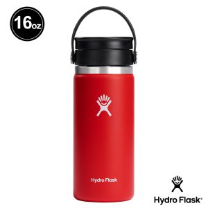 Hydro Flask 16oz/473ml 寬口 旋轉 咖啡蓋 保溫瓶 棗紅色