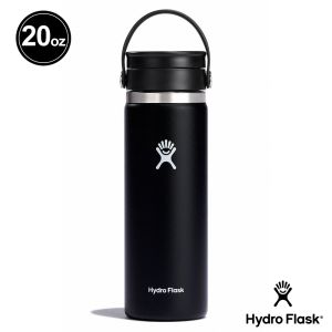 Hydro Flask 20oz/592ml 寬口 旋轉 咖啡蓋 保溫瓶 時尚黑