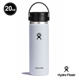 Hydro Flask 20oz/592ml 寬口旋轉咖啡蓋保溫瓶 經典白