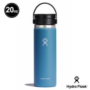 Hydro Flask 20oz/592ml 寬口 旋轉 咖啡蓋 保溫瓶 雨滴藍