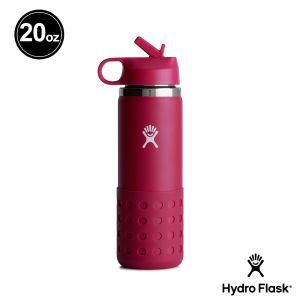 Hydro Flask 20oz/592ml 寬口吸管蓋保溫瓶 酒紅色