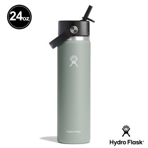 Hydro Flask 24oz/709ml 寬口吸管真空保溫瓶 灰綠