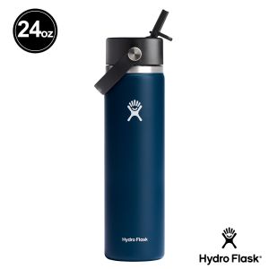 Hydro Flask 24oz/709ml 寬口吸管真空保溫瓶 靛藍色