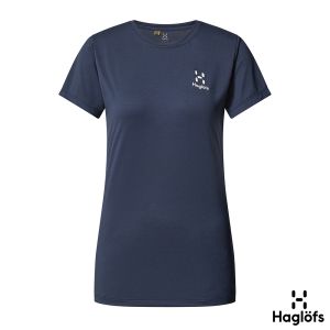 Haglofs 女 Trekk Tech 短Tee 塔恩藍