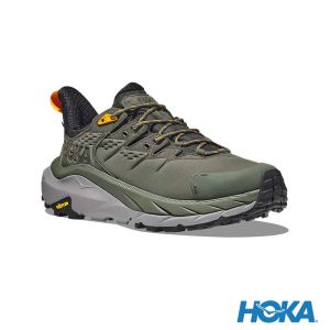 HOKA 男  Kaha 2 Low Goretex  登山鞋 百里香綠/橘黃