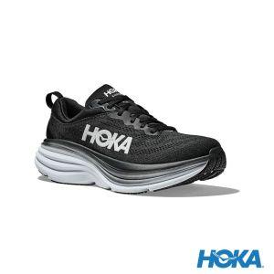 HOKA 女 Bondi 8 寬楦 路跑鞋 黑/白