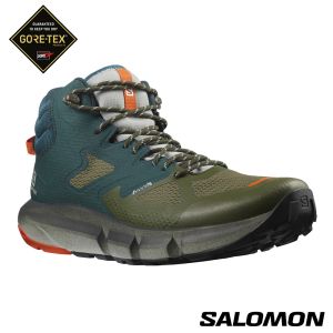 Salomon 男 PREDICT HIKE Goretex 中筒登山鞋 松綠/橄欖綠/紅橙