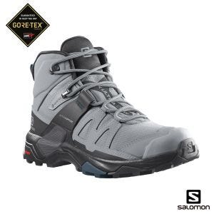 Salomon 女 X ULTRA 4 Goretex 中筒登山鞋 深礦灰/黑/軍藍