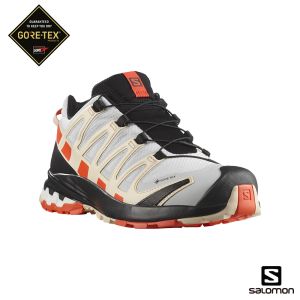 Salomon 女 XA PRO 3D V8 Goretex 健野鞋 岩灰/櫻茄紅/米白橙
