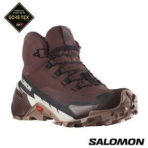 Salomon 女 CROSS HIKE 2 Goretex 中筒登山鞋 深褐紫/摩卡棕/香草白