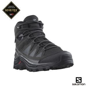 Salomon 男 QUEST ROVE Goretex 高筒登山鞋 黑/幻灰/磁灰