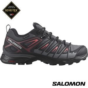 Salomon 女 X ULTRA PIONEER Goretex 低筒登山鞋 磁灰/黑/粉