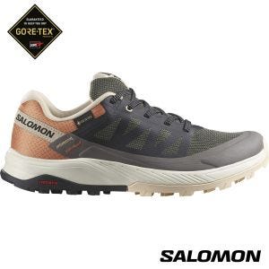 Salomon 女 OUTRISE Goretex 低筒登山鞋 磁灰/黑/珊瑚金