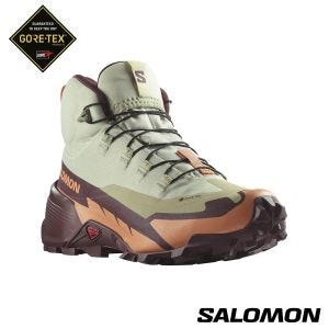 Salomon 女 CROSS HIKE 2 Goretex 中筒登山鞋 苜蓿灰/哈密瓜/深褐紫