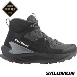 Salomon 男 ELIXIR Goretex 中筒登山鞋 黑/磁灰/靜灰