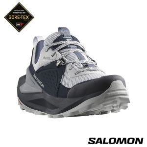 Salomon 女 ELIXIR Goretex 低筒登山鞋 碳黑/珍珠藍/火石灰