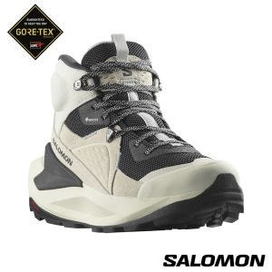 Salomon 女 ELIXIR Goretex 中筒登山鞋 香草白/幻灰/金屬灰