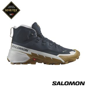 Salomon 男 CROSS HIKE 2 Goretex 中筒登山鞋 碳黑/冰河灰/棕