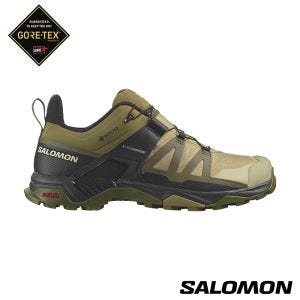 Salomon 男 X ULTRA 4 Goretex 低筒登山鞋 岩綠/橄欖綠/黑