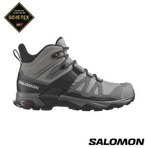 Salomon 男 X ULTRA 4 Goretex 中筒登山鞋 鯊皮灰/靜灰/黑