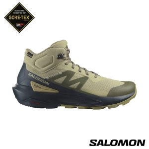 Salomon 男 ELIXIR ACTIV Goretex 中筒登山鞋 岩綠/碳藍/灰